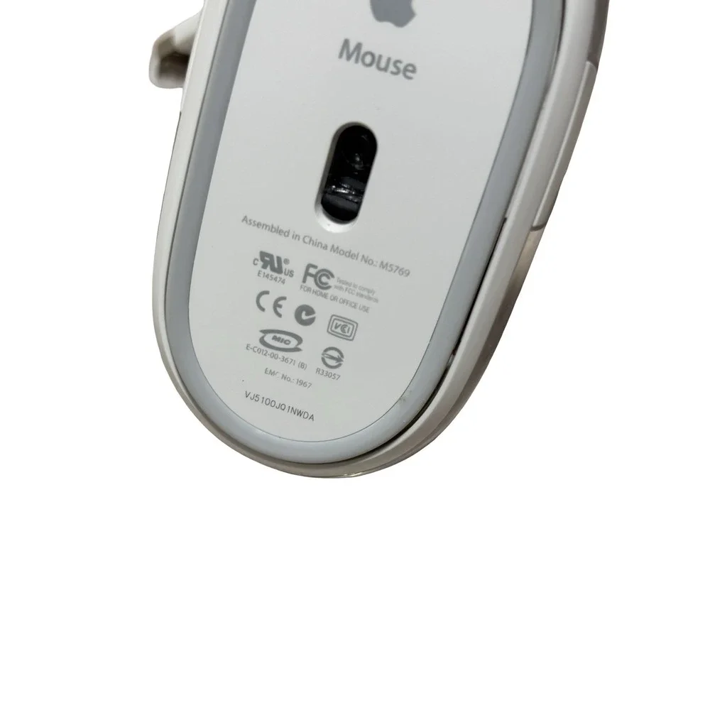 Apple Pro Mouse (M5769) EMC 1967 USB Optical Macintosh Mac, White/Clear, Tested